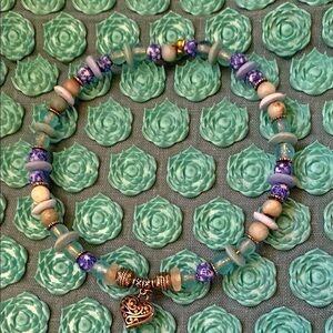 Handmade Jewlery Choker glass necklace with african glass beads & sliver details